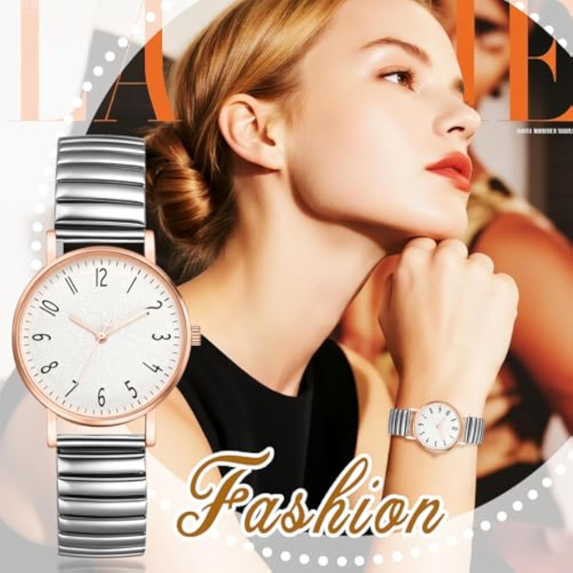 Women's Colorful Stretch Band Analog Quartz Watch